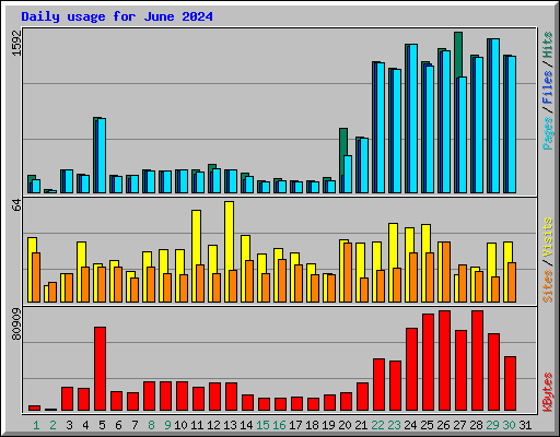 Daily usage for June 2024