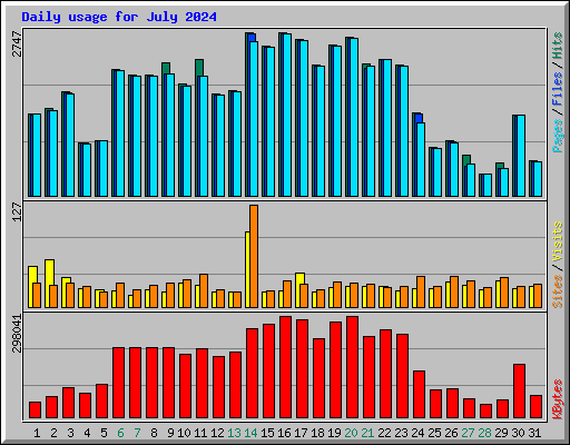 Daily usage for July 2024