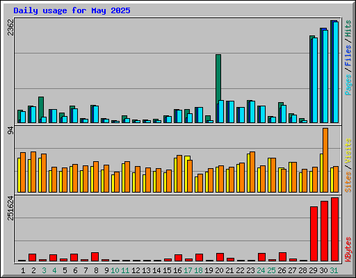Daily usage for May 2025