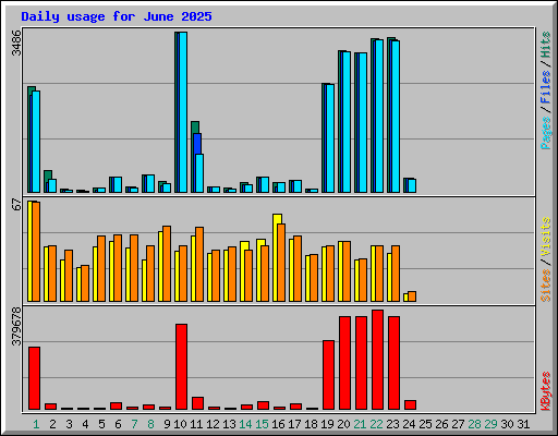 Daily usage for June 2025