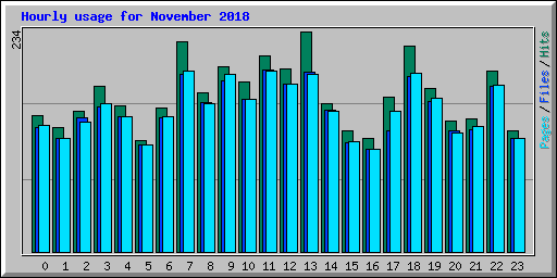 Hourly usage for November 2018