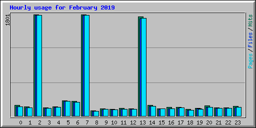 Hourly usage for February 2019
