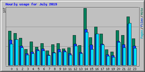 Hourly usage for July 2019