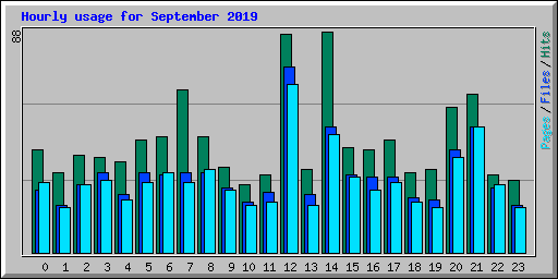 Hourly usage for September 2019