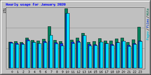 Hourly usage for January 2020