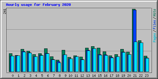 Hourly usage for February 2020