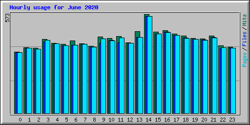 Hourly usage for June 2020