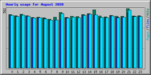Hourly usage for August 2020