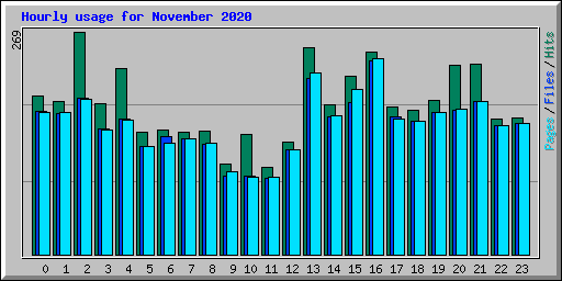 Hourly usage for November 2020