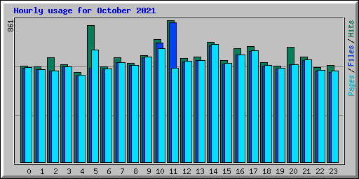 Hourly usage for October 2021