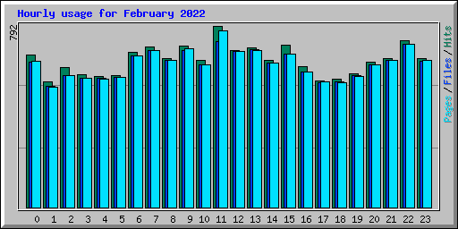 Hourly usage for February 2022