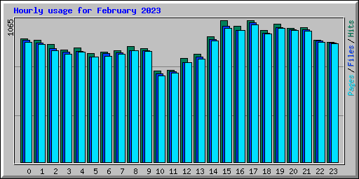 Hourly usage for February 2023