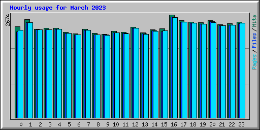 Hourly usage for March 2023
