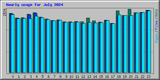 Hourly usage for July 2024