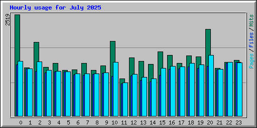 Hourly usage for July 2025